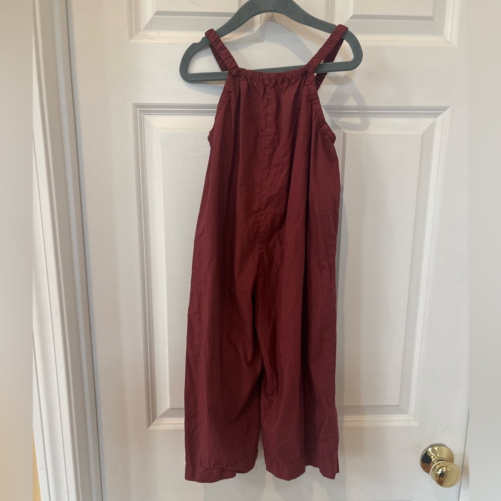 Zara Maroon poplin cotton Jumpsuit size 3-4